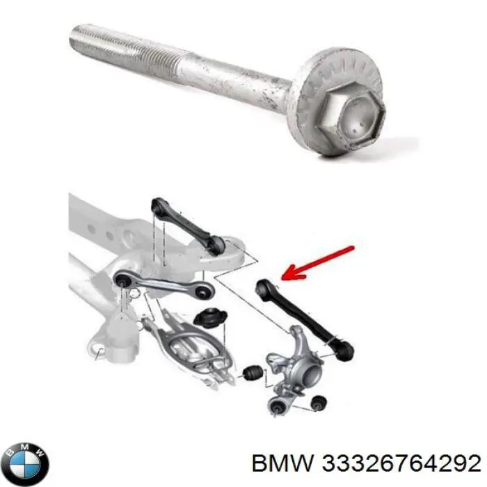 33326764292 BMW Parafuso de fixação de braço oscilante de inclinação traseiro, interno
