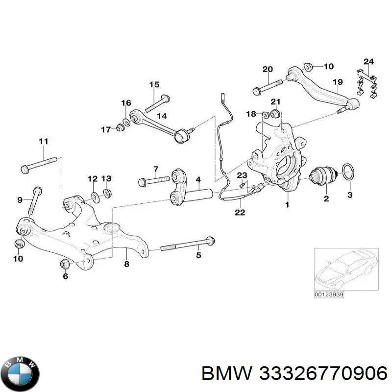 Pino moente (extremidade do eixo) traseiro direito BMW 33326770906 preço, a partir de 120,88 USD