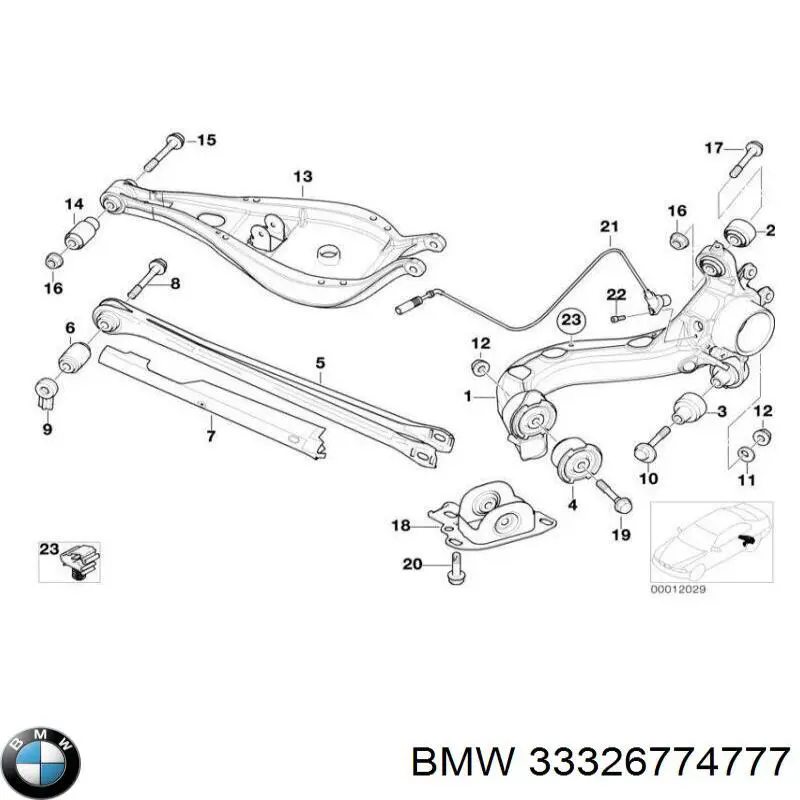 Compre 33326774777 BMW Pino moente (extremidade do eixo) traseiro esquerdo