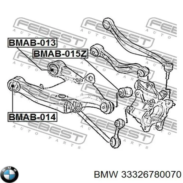 Compre 33326780070 BMW Braço oscilante inferior direito de suspensão traseira