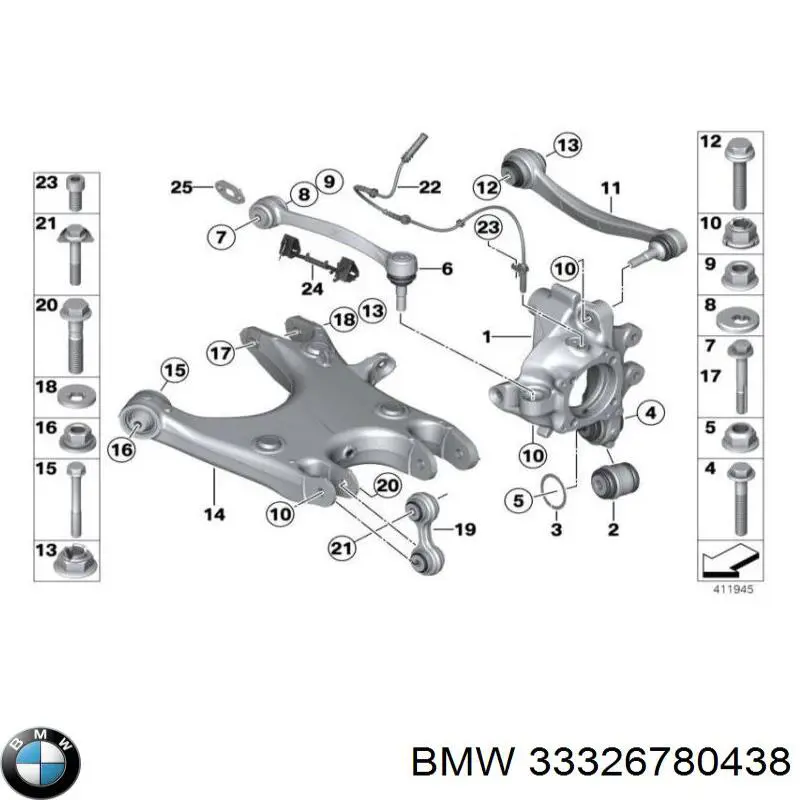 Compre 33326780438 BMW Bloco silencioso do pino de apoio traseiro