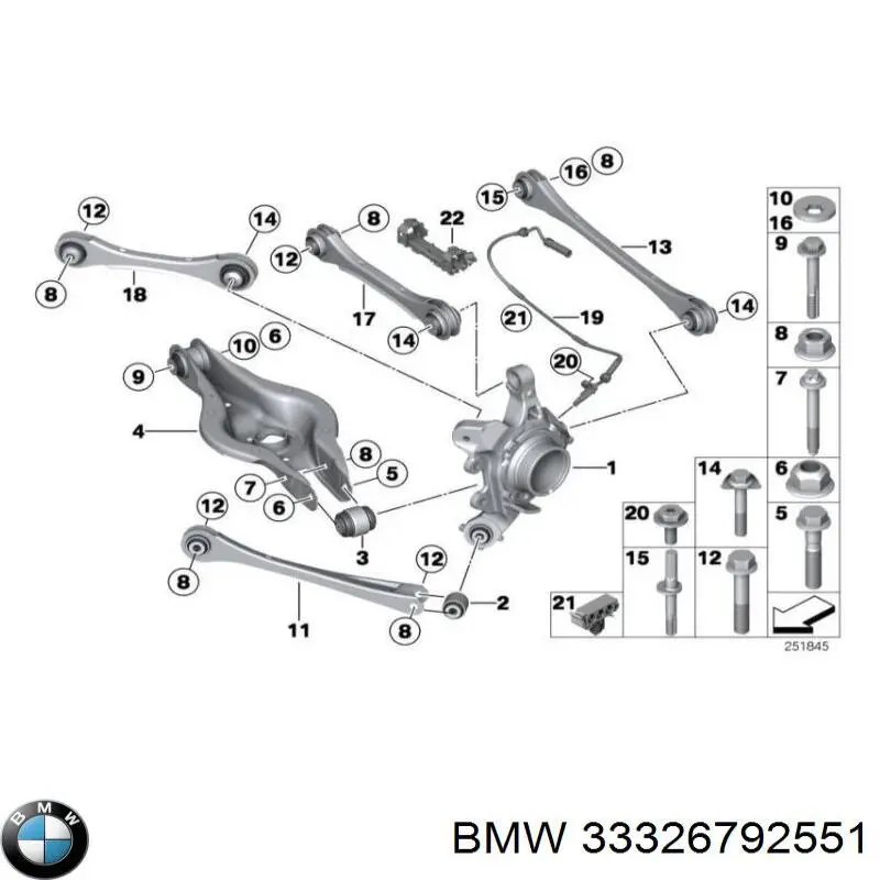 Bloco silencioso do pino de apoio traseiro BMW 33326792551 preço, a partir de 11,88 USD