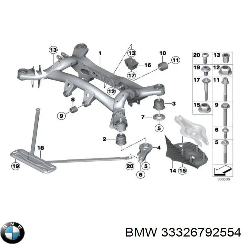 Consola (travessa) dianteira de redutor traseiro BMW 33326792554 preço, a partir de 43,55 USD