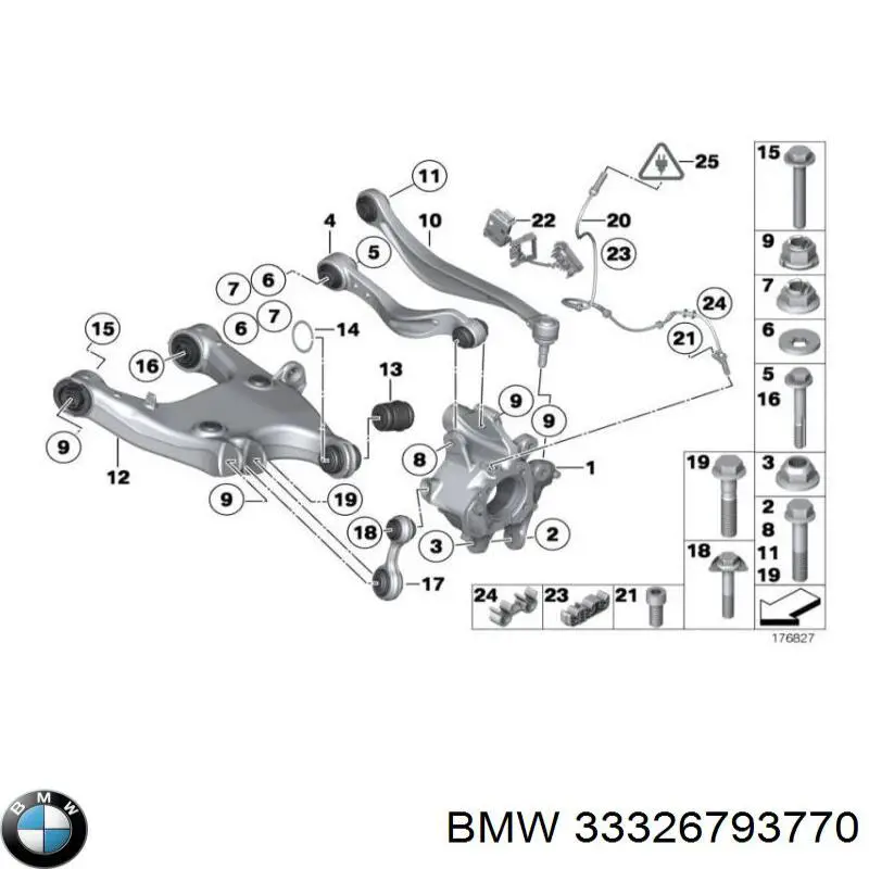 33326793770 BMW Pino moente (extremidade do eixo) traseiro direito
