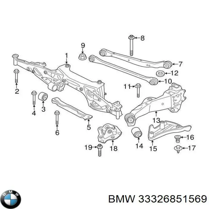 33326851569 BMW Barra transversal de suspensão traseira
