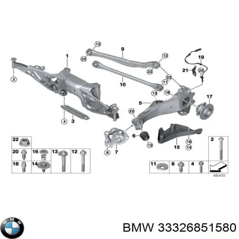 33326851580 BMW Cubo traseiro