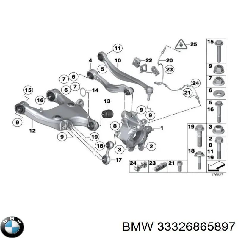 Braço oscilante inferior esquerdo de suspensão traseira BMW 33326865897 preço, a partir de 187,28 USD