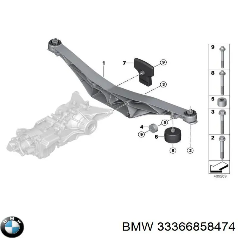 33366858474 BMW Consola (travessa) traseira de redutor traseiro