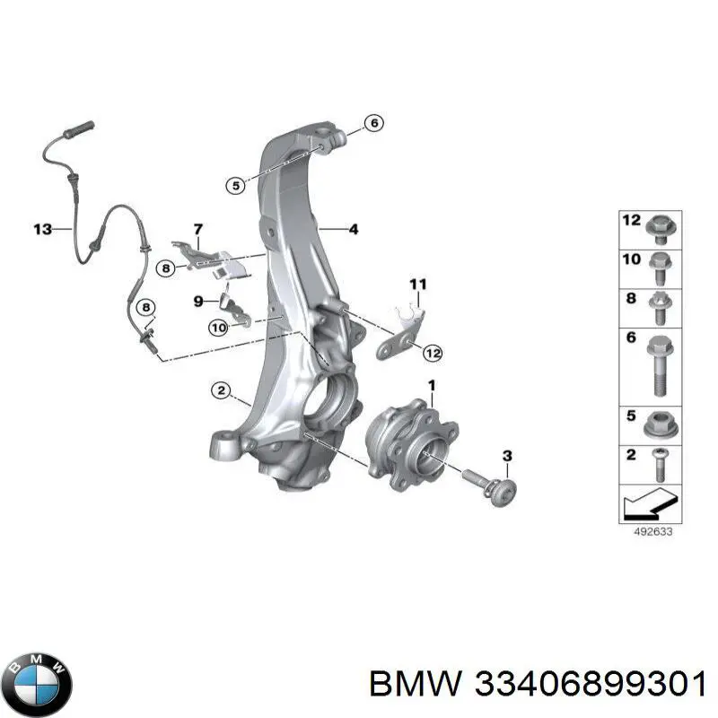 33406899301 BMW Cubo dianteiro