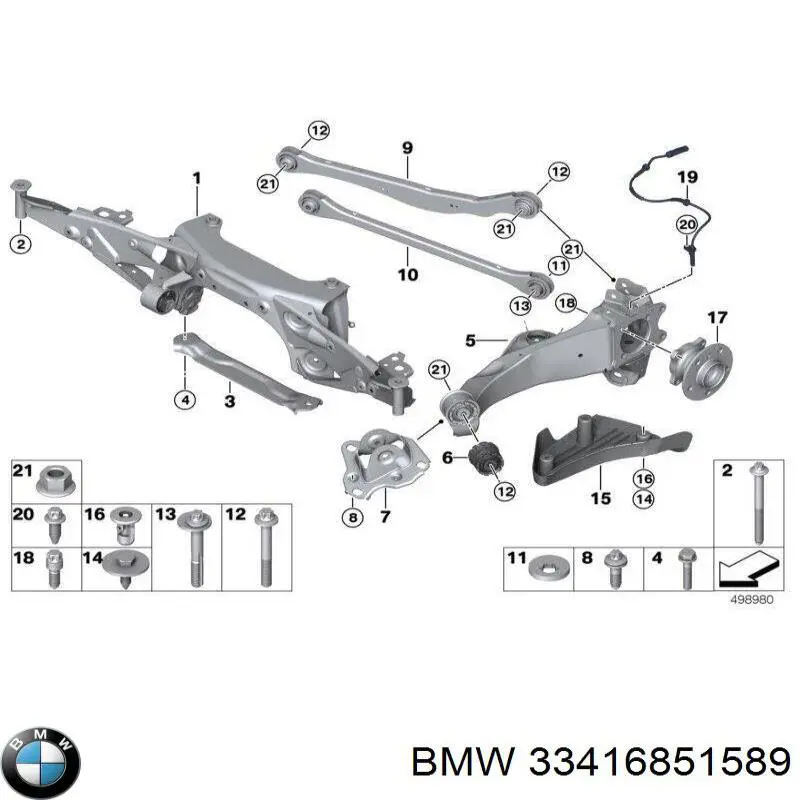33416851589 BMW Cubo traseiro