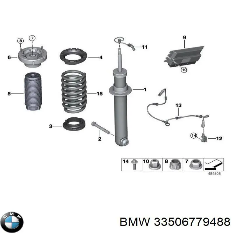 Compre 33506779488 BMW Parafuso de fixação de amortecedor traseiro
