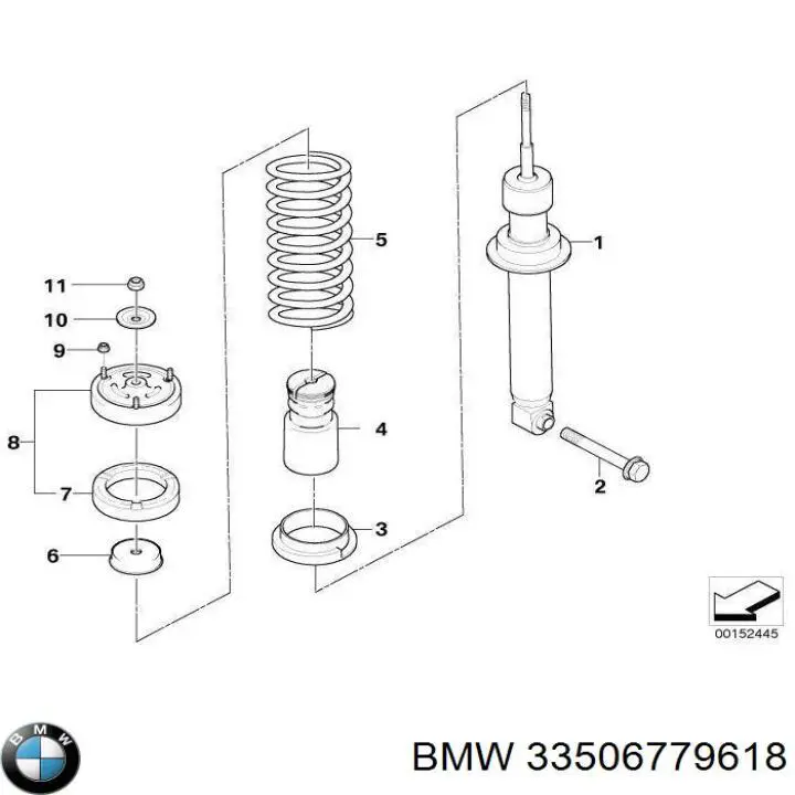 33506779618 BMW Suporte de amortecedor traseiro