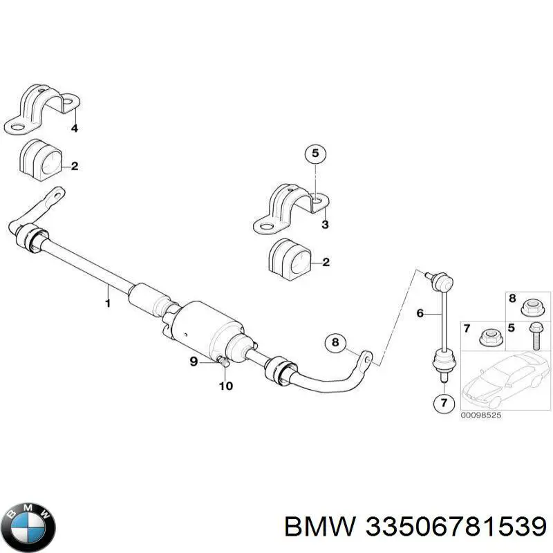 Compre 33506781539 BMW Montante de estabilizador traseiro