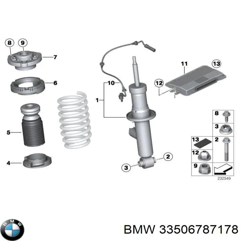 Suporte de amortecedor traseiro BMW 33506787178 preço, a partir de 35,67 USD
