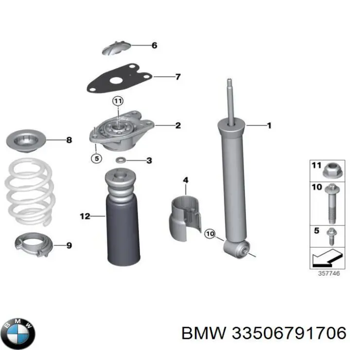 Suporte de amortecedor traseiro BMW 33506791706 preço, a partir de 29,49 USD
