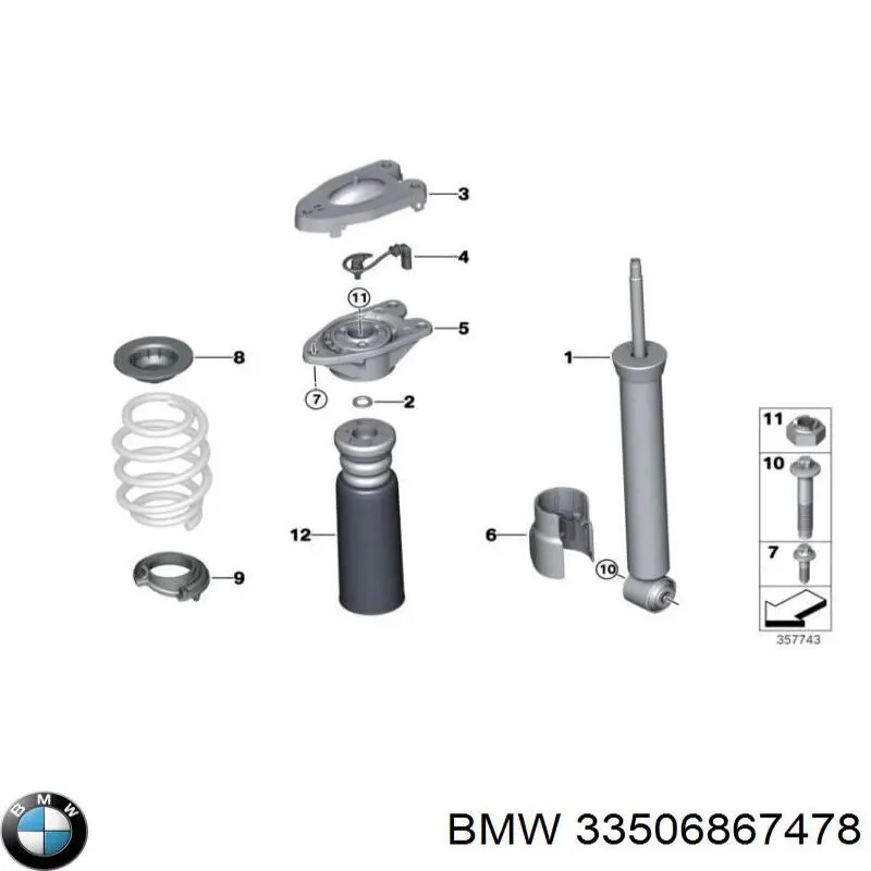 Suporte de amortecedor traseiro BMW 33506867478 preço, a partir de 49,31 USD