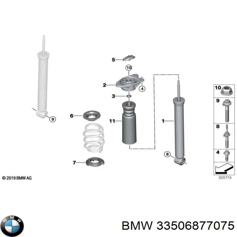 Amortecedor traseiro BMW 33506883872 preço, a partir de 94,65 USD