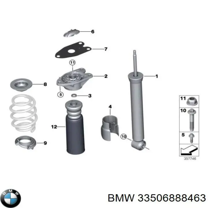 33506888463 BMW Amortecedor traseiro