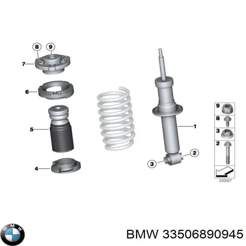 33506890945 BMW Amortecedor traseiro