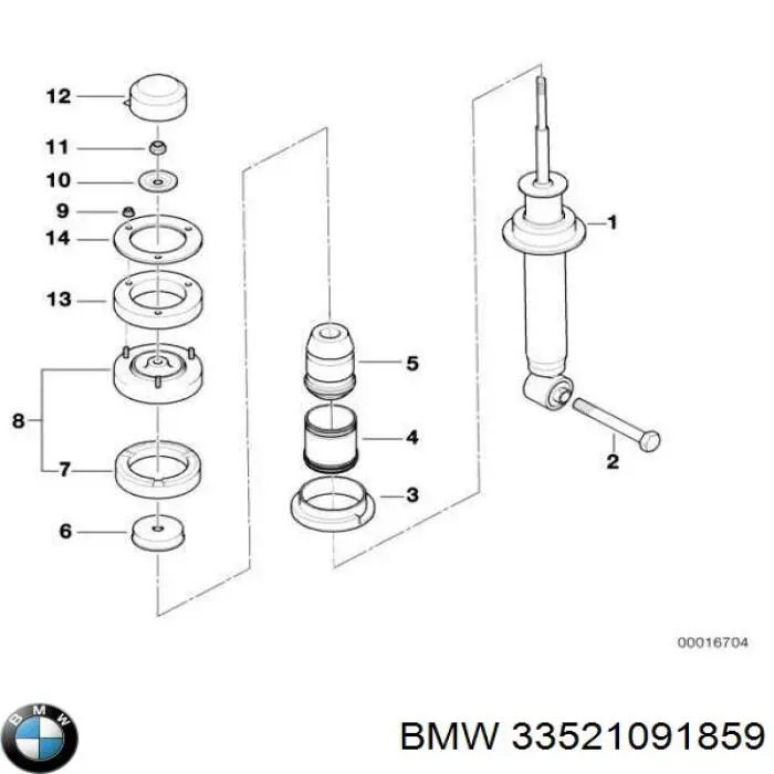 Suporte de amortecedor traseiro BMW 33521091859 preço, a partir de 13,04 USD