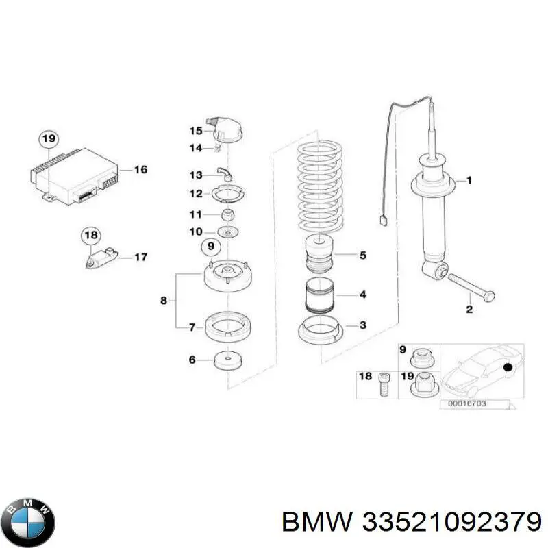 Amortecedor traseiro BMW 33521092379 preço, a partir de 1089,36 USD