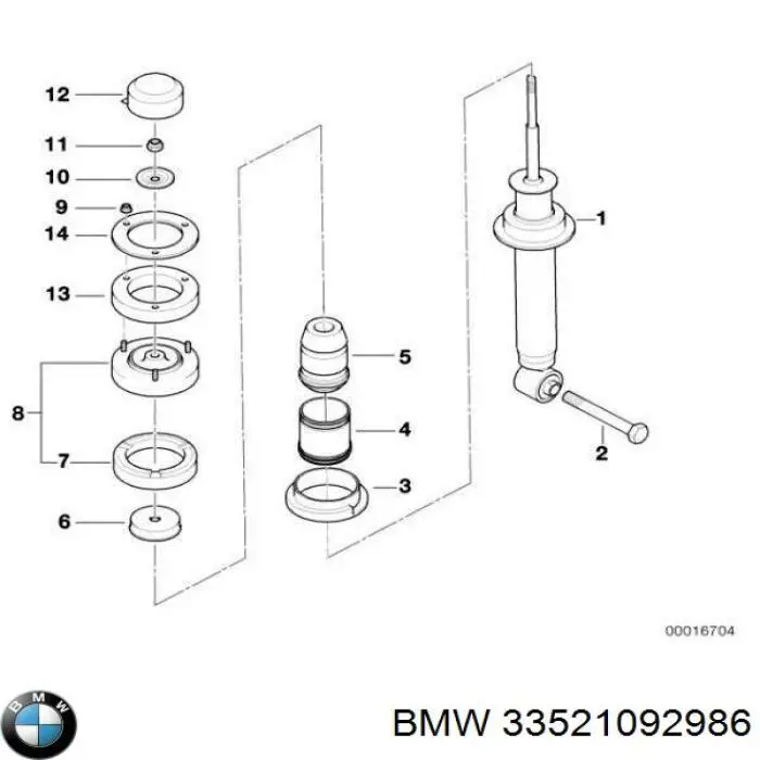Arruela de bucha da haste de amortecedor traseiro BMW 33521092986 preço, a partir de 31,42 USD