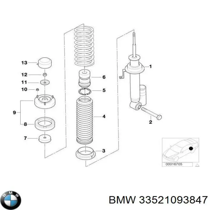 Compre 33521093847 BMW Amortecedor traseiro