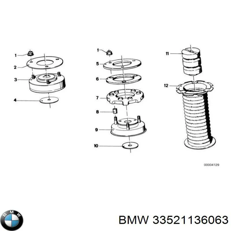 Compre 33521136063 BMW Arruela de bucha da haste de amortecedor traseiro