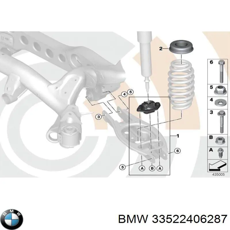 33522406287 BMW Suporte de amortecedor traseiro