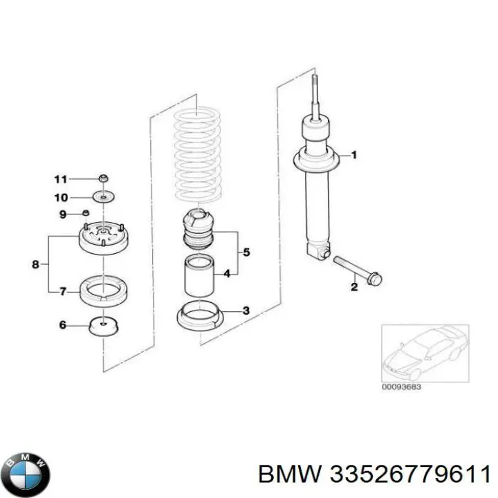 Suporte de amortecedor traseiro BMW 33526779611 preço, a partir de 36,97 USD