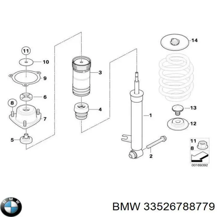 33526788779 BMW Suporte de amortecedor traseiro