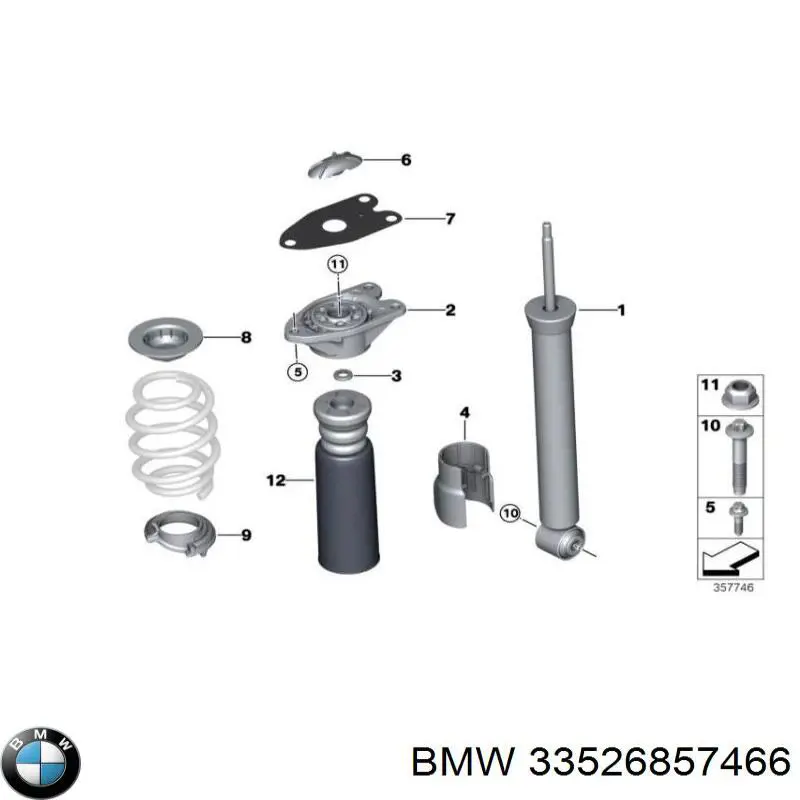 Amortecedor traseiro BMW 33526857466 preço, a partir de 141,31 USD