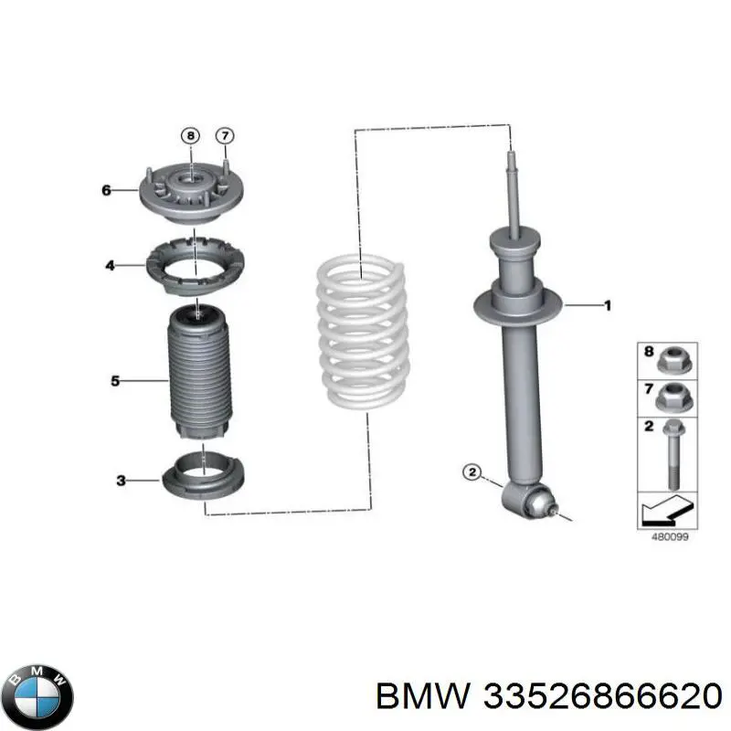 33526866620 BMW Amortecedor traseiro