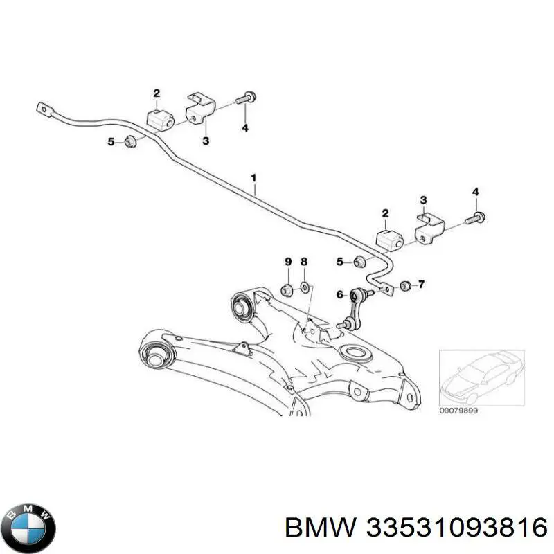 Estabilizador traseiro BMW 33531093816 preço, a partir de  USD