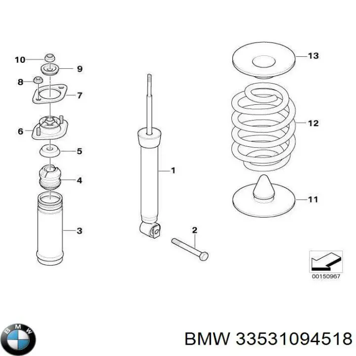 Espaçador (anel de borracha) da mola traseira inferior BMW 33531094518 preço, a partir de 13,40 USD