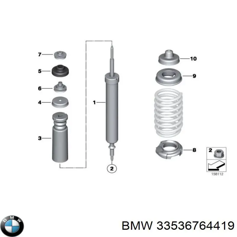 33536764419 BMW Espaçador (anel de borracha) da mola traseira superior