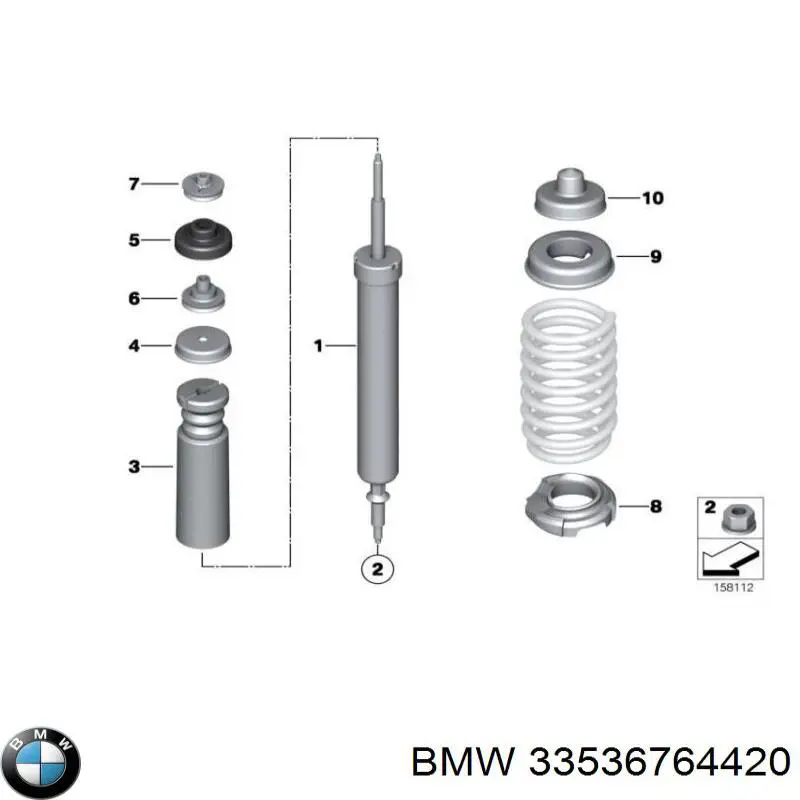 33536764420 BMW Espaçador (anel de borracha) da mola traseira inferior