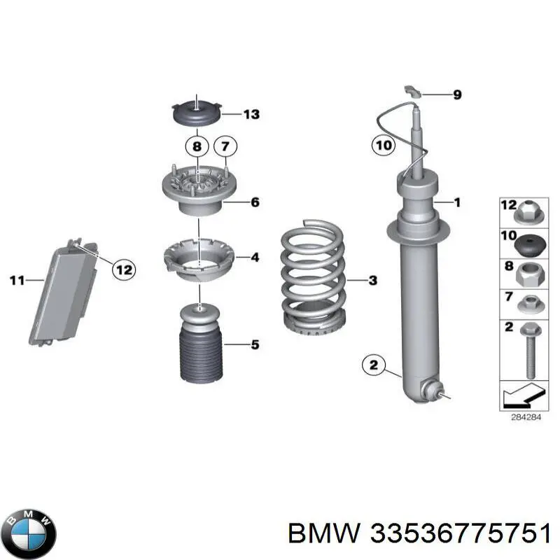 Espaçador (anel de borracha) da mola traseira superior BMW 33536775751 preço, a partir de 18,48 USD