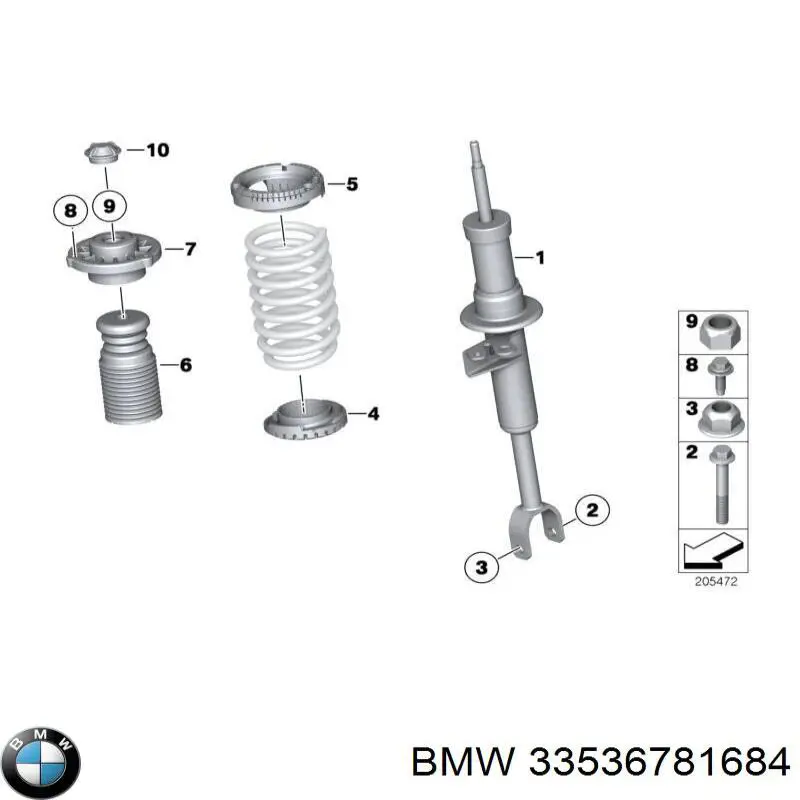 Pára-choque (grade de proteção) de amortecedor dianteiro + bota de proteção BMW 33536781684 preço, a partir de 35,39 USD
