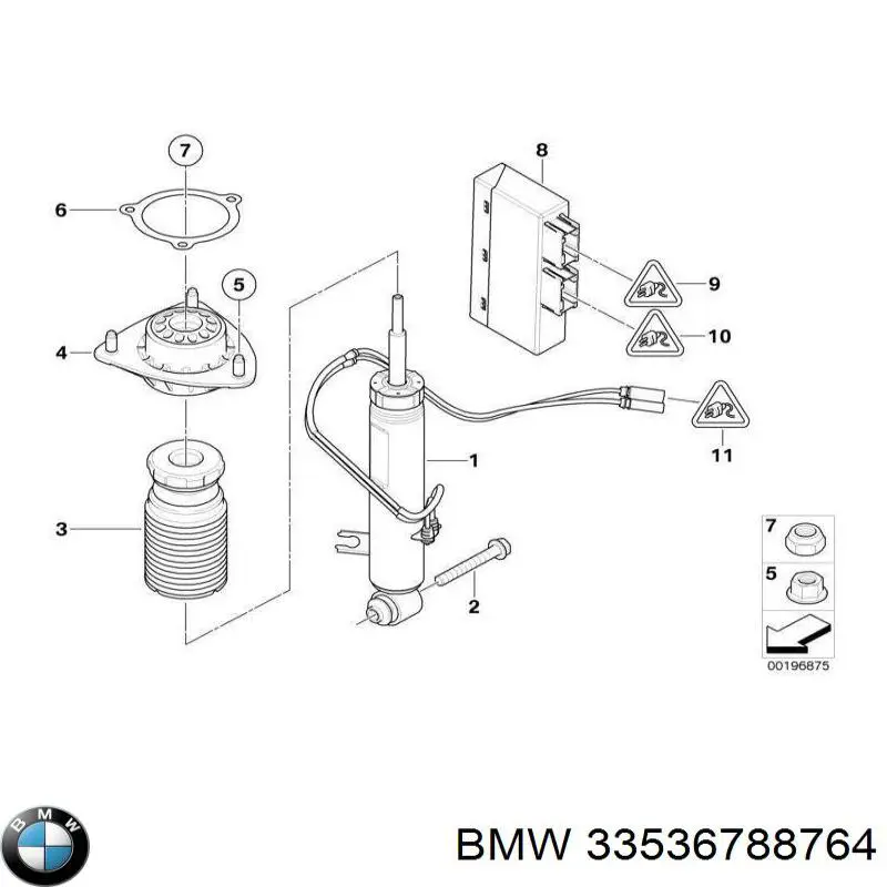 33536788764 BMW Pára-choque (grade de proteção) de amortecedor traseiro