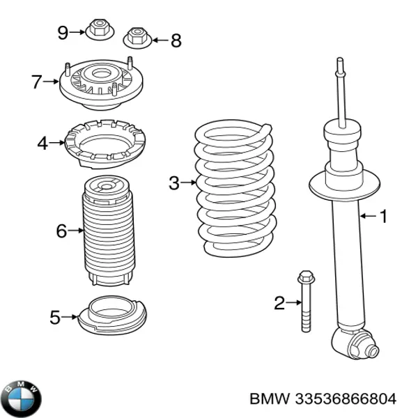 Pára-choque (grade de proteção) de amortecedor traseiro + bota de proteção BMW 33536866804 preço, a partir de 34,37 USD