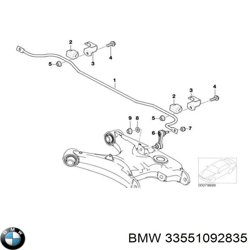 Estabilizador traseiro BMW 33551092835 preço, a partir de 121,09 USD