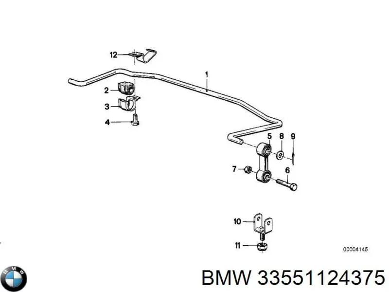 Compre 33551124375 BMW Montante de estabilizador traseiro