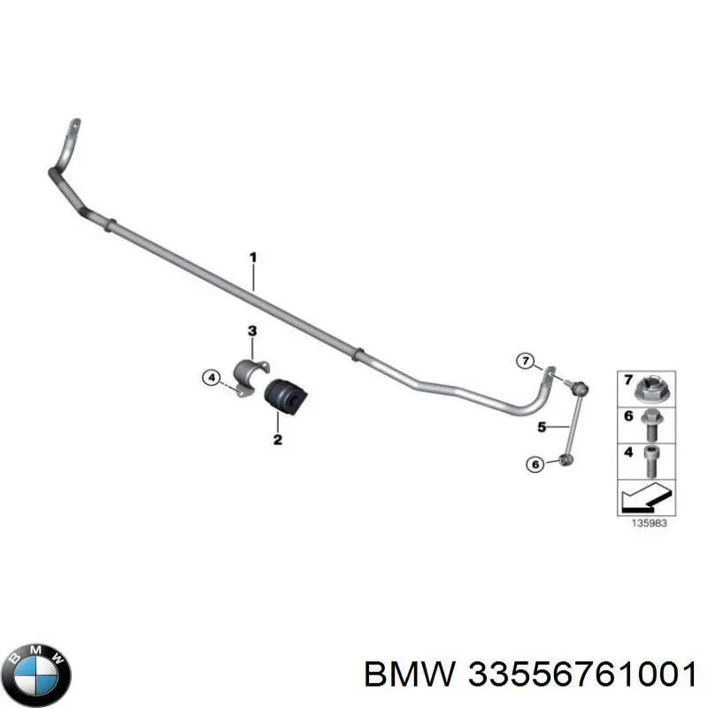 33556761001 BMW Bucha de estabilizador traseiro