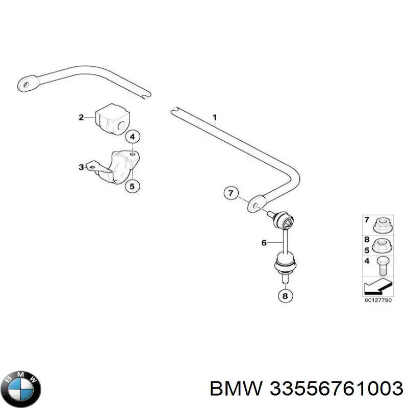 33556761003 BMW Bucha de estabilizador traseiro