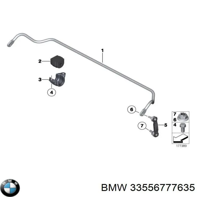 33556777635 BMW Montante de estabilizador traseiro