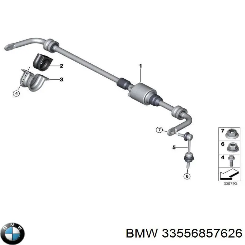 33556857626 BMW Montante de estabilizador traseiro