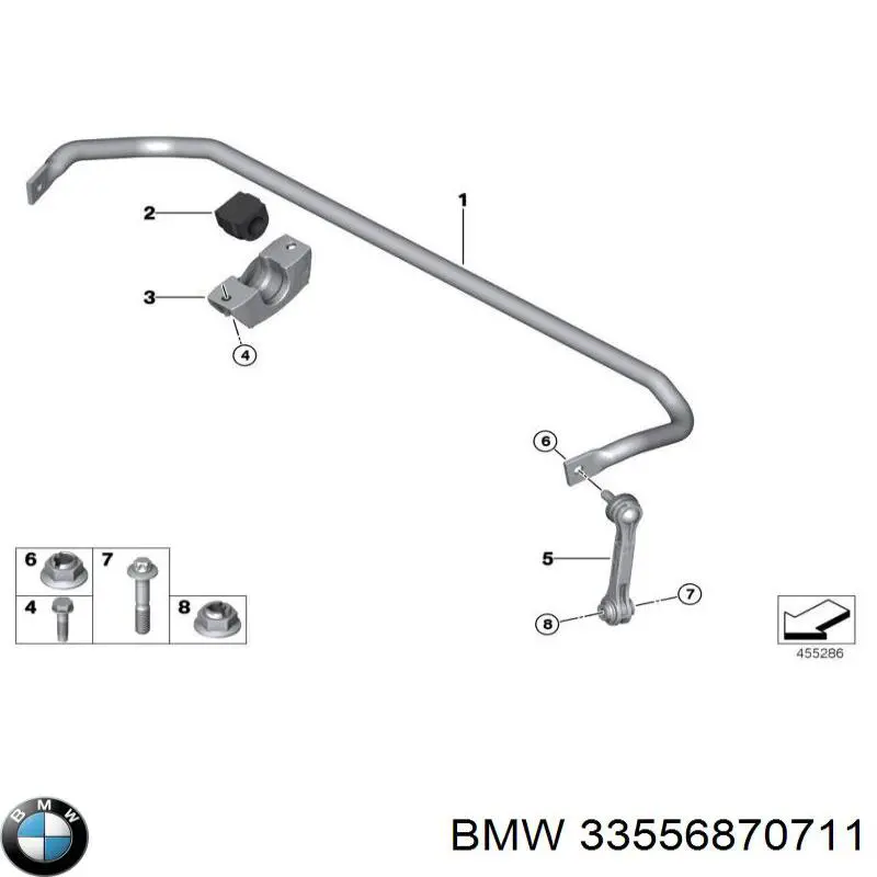 Estabilizador traseiro BMW 33556870711 preço, a partir de 312,58 USD