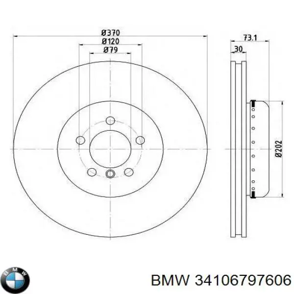 Compre 34106797606 BMW Disco do freio dianteiro