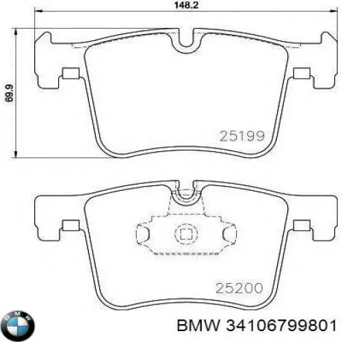 Sapatas do freio dianteiras de disco BMW 34106799801 preço, a partir de 55,32 USD